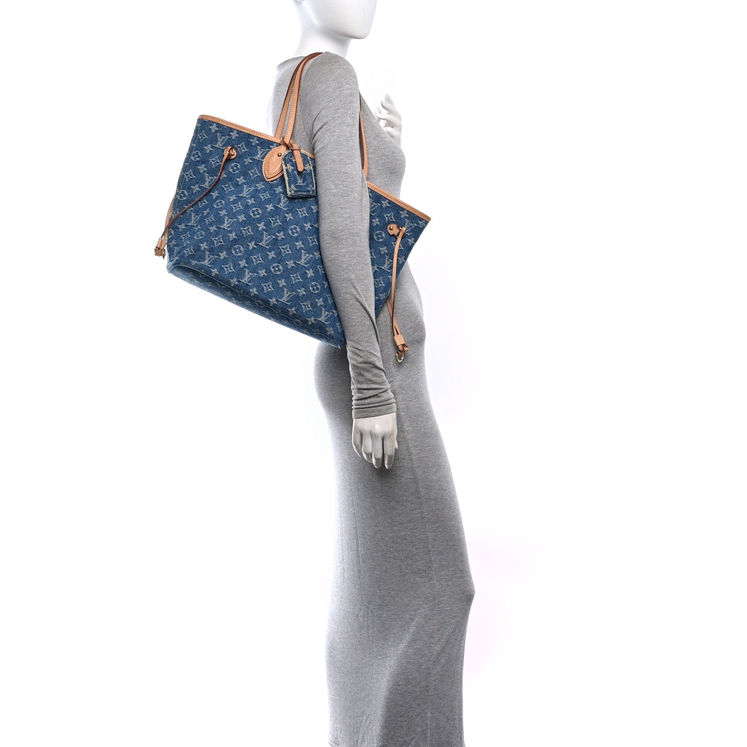 Louis Vuitton Monogram Denim Neo Neverfull MM Blue 2 of 10