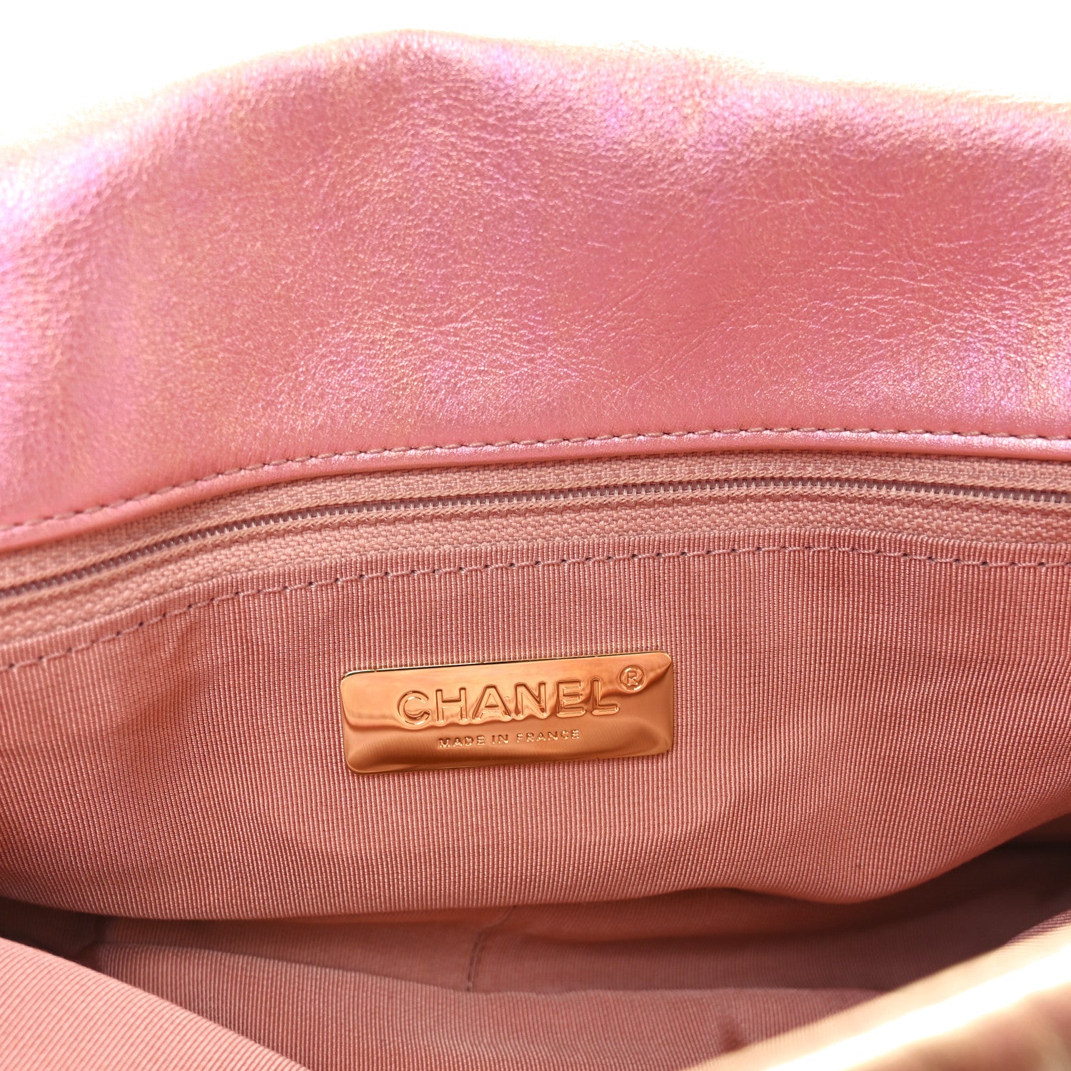 Chanel Iridescent Lambskin Quilted Large Chanel 19 Flap Pink 6 of 10