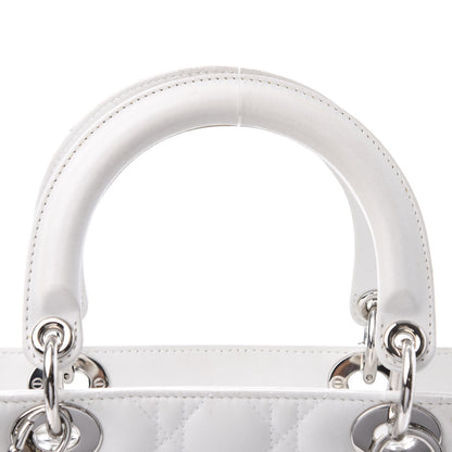Christian Dior Lambskin Cannage Medium Lady Dior White 10 of 13
