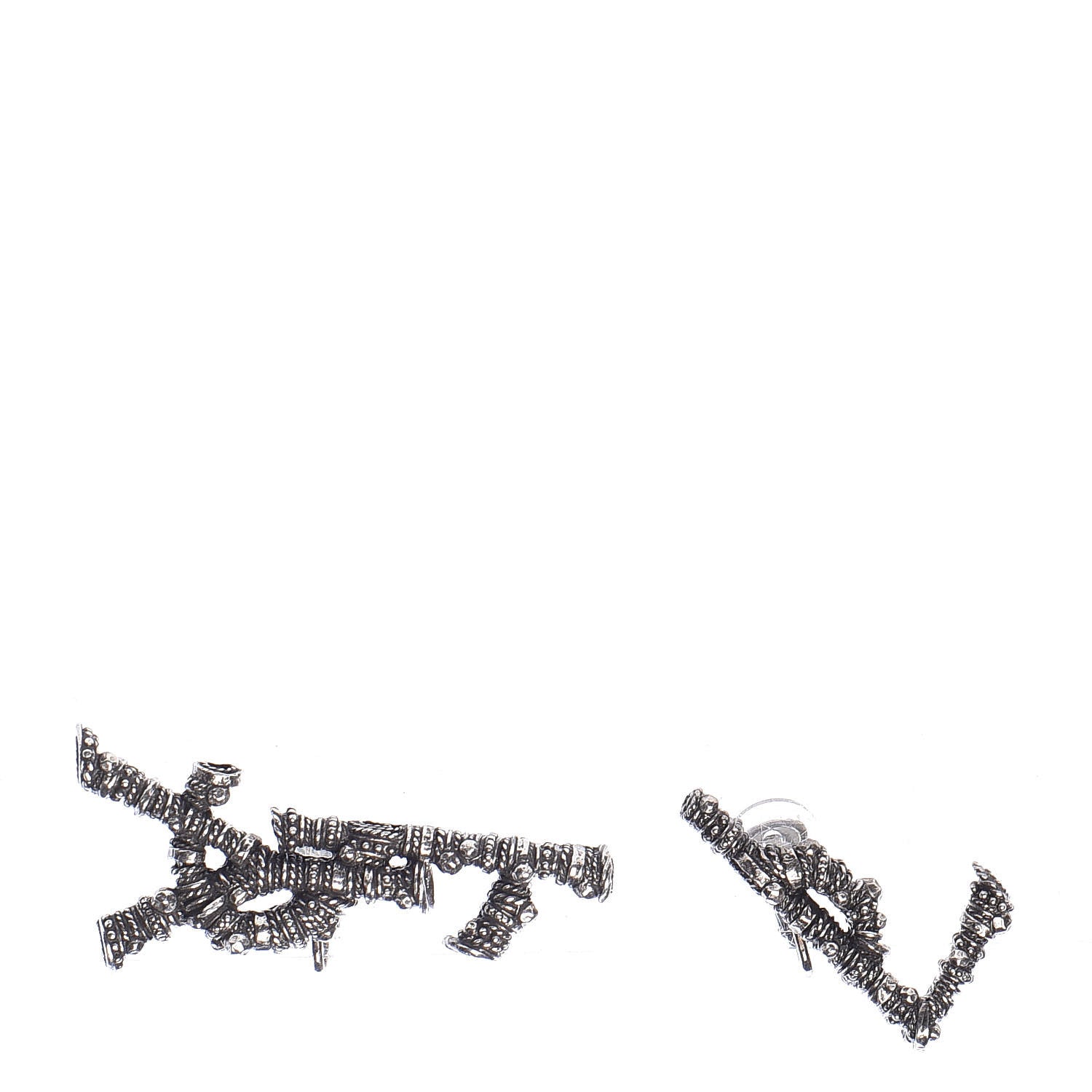 Saint Laurent Berber Metal Deconstructed Opyum Clip On Earrings 1 of 5