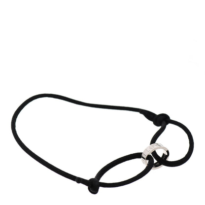 Cartier 18K White Gold Charity LOVE Adjustable Cord Bracelet Black 1 of 3