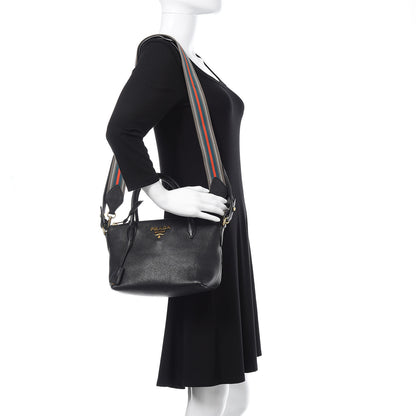 Prada Vitello Daino Tote Black 2 of 10