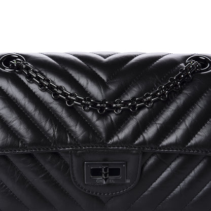 Chanel Aged Calfskin Chevron Quilted 2.55 Reissue Mini Flap So Black 11 of 11