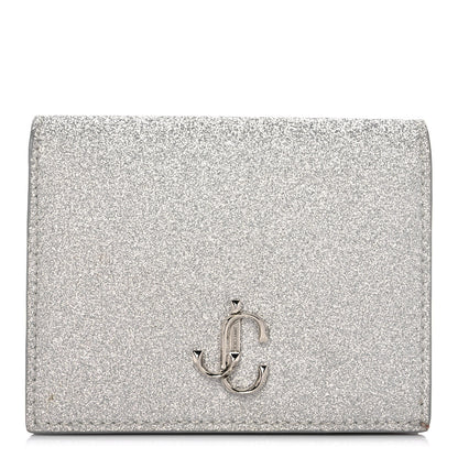 Jimmy Choo Coarse Glitter Calfskin Palace Wallet Silver 1 of 11