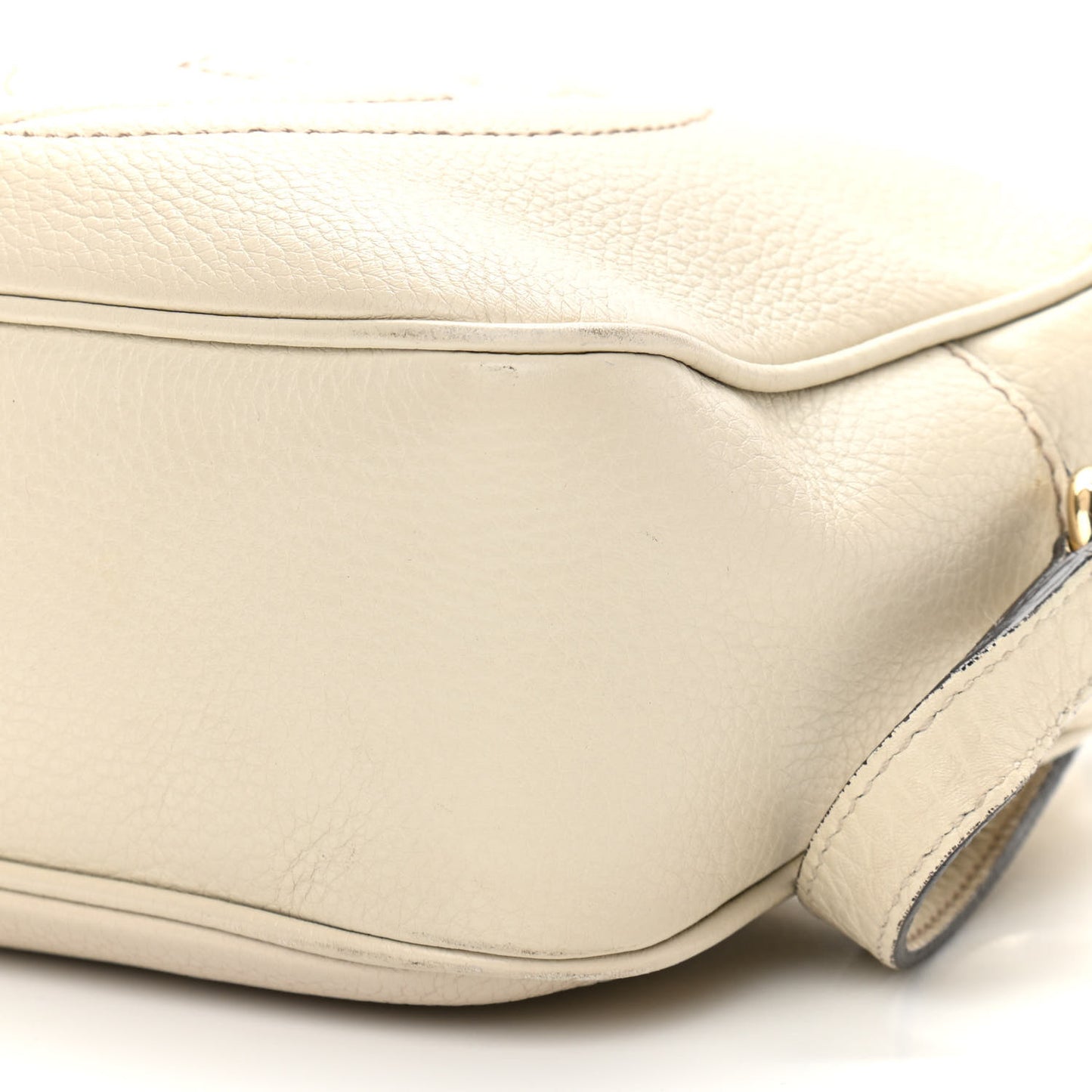 Pebbled Calfskin Small Soho Disco Bag Off White