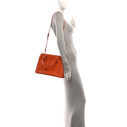 Prada Saffiano Lux Medium Tote Papaya 2 of 9