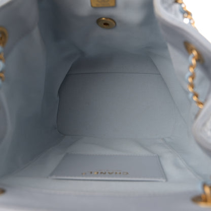 Chanel Lambskin Quilted Small Braided CC Backpack Light Blue 5 of 13