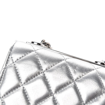 Chanel Metallic Lambskin Quilted Mini Trendy CC Clutch With Chain Silver 8 of 12