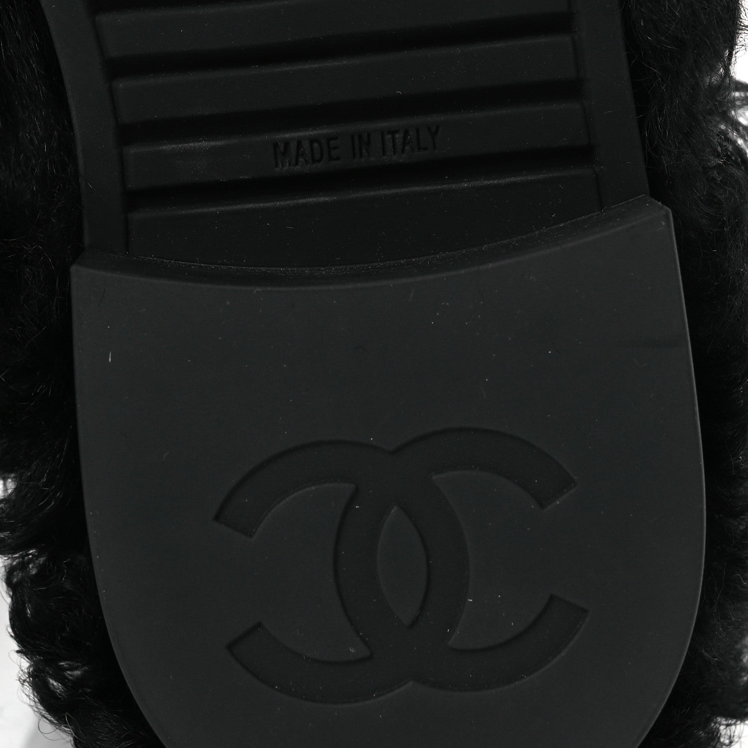 Chanel Shearling Sheepskin High Boots 38 Black 8 of 10