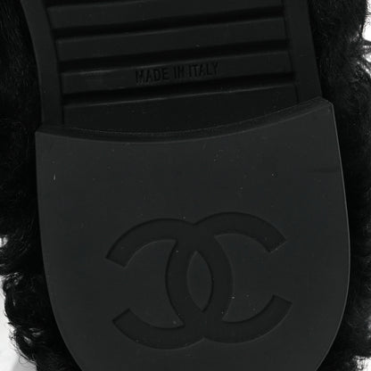 Chanel Shearling Sheepskin High Boots 38 Black 8 of 10