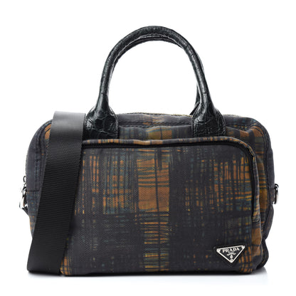 Prada Cordura Crocco Satchel Oro 1 of 9
