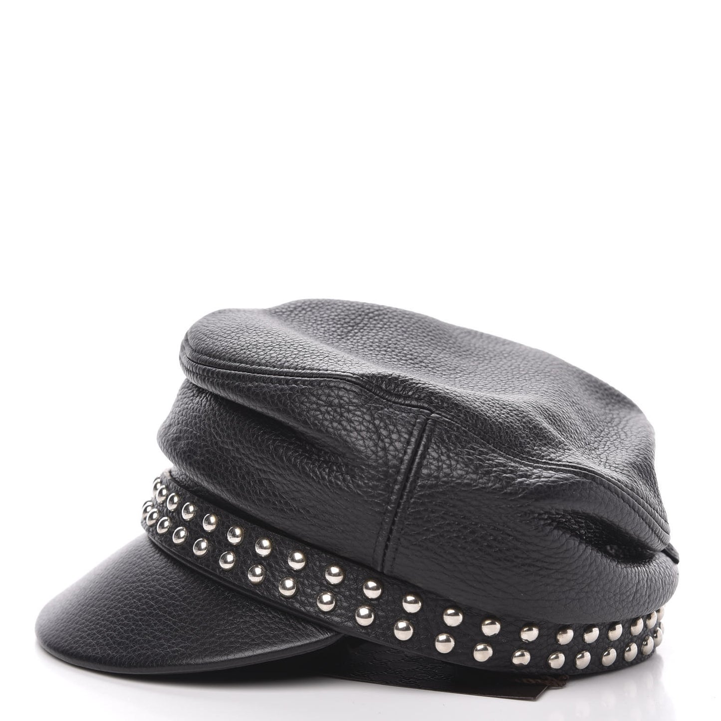 Calfskin Studded Cellarius Hat L Black