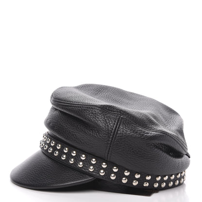 Gucci Calfskin Studded Cellarius Hat L Black 3 of 6