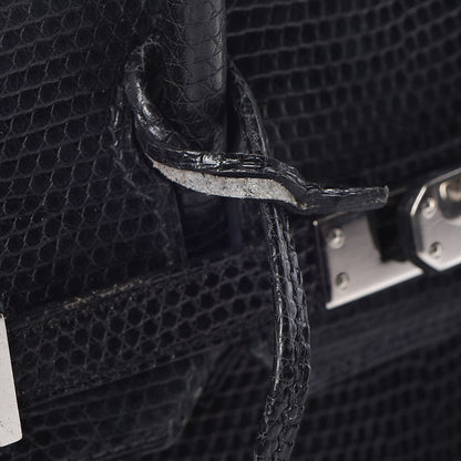 Hermes Lizard Birkin 25 Black 50 of 50