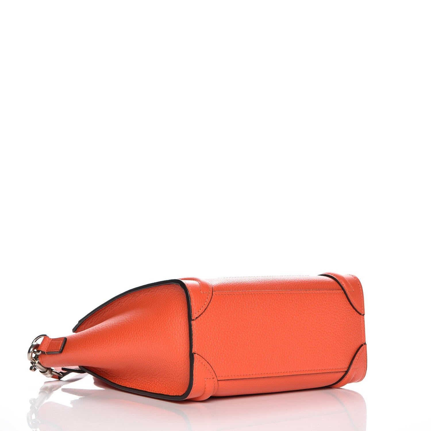 Celine Drummed Calfskin Nano Luggage Vermillion 4 of 6