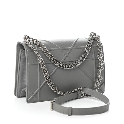Christian Dior Grained Calfskin Medium Diorama Flap Bag Gris 3 of 9