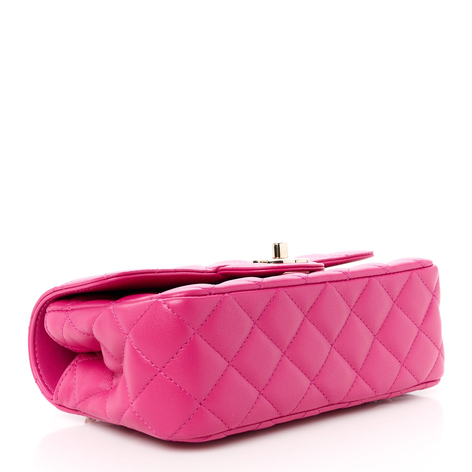 Chanel Lambskin Quilted Mini Crystal Top Handle Rectangular Flap Dark Pink 4 of 12