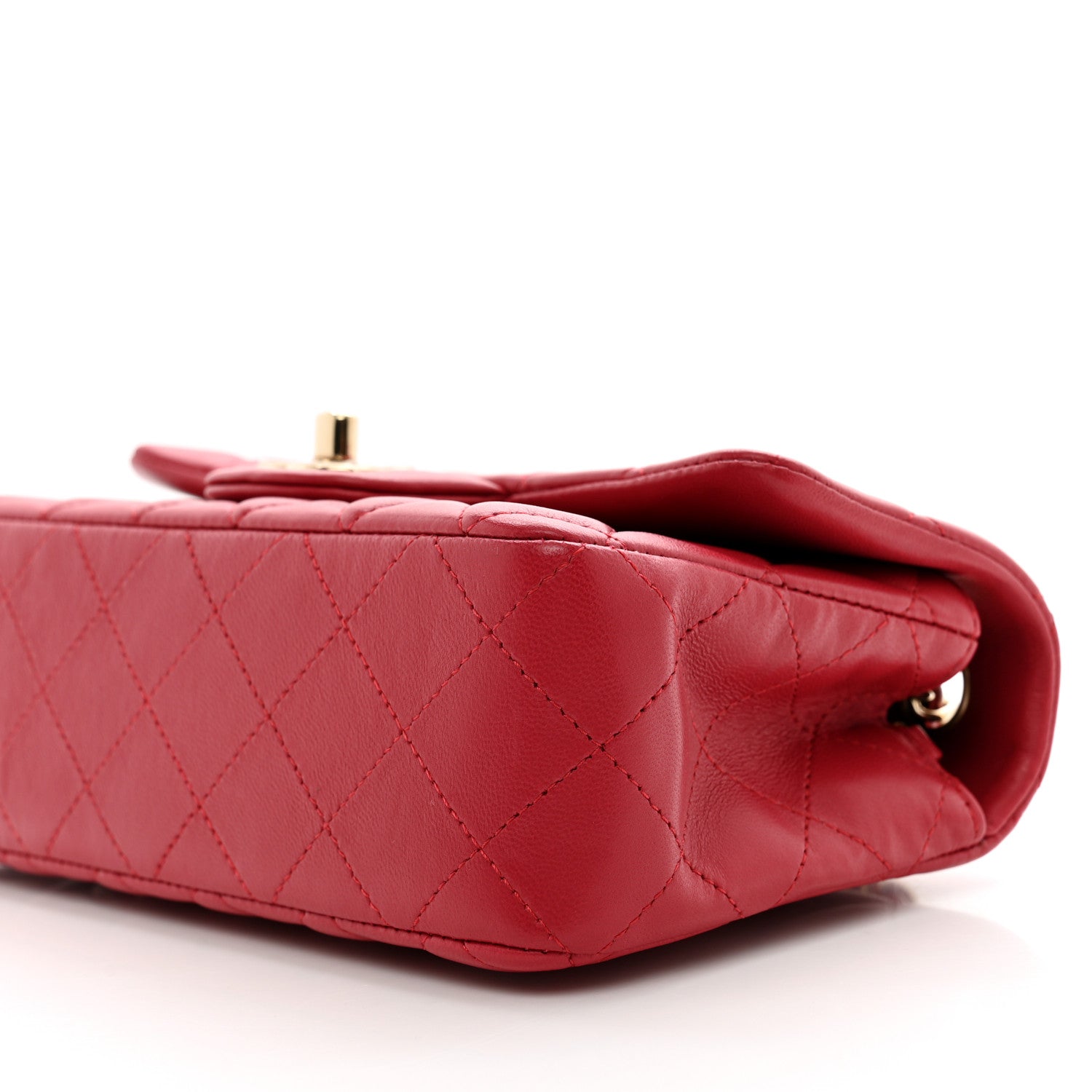 Chanel Lambskin Quilted Mini Rectangular Flap Red 10 of 11