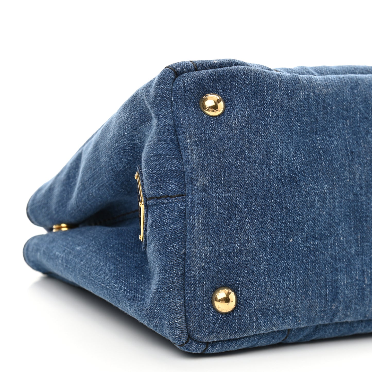 Denim Small Logo Tote Bleu