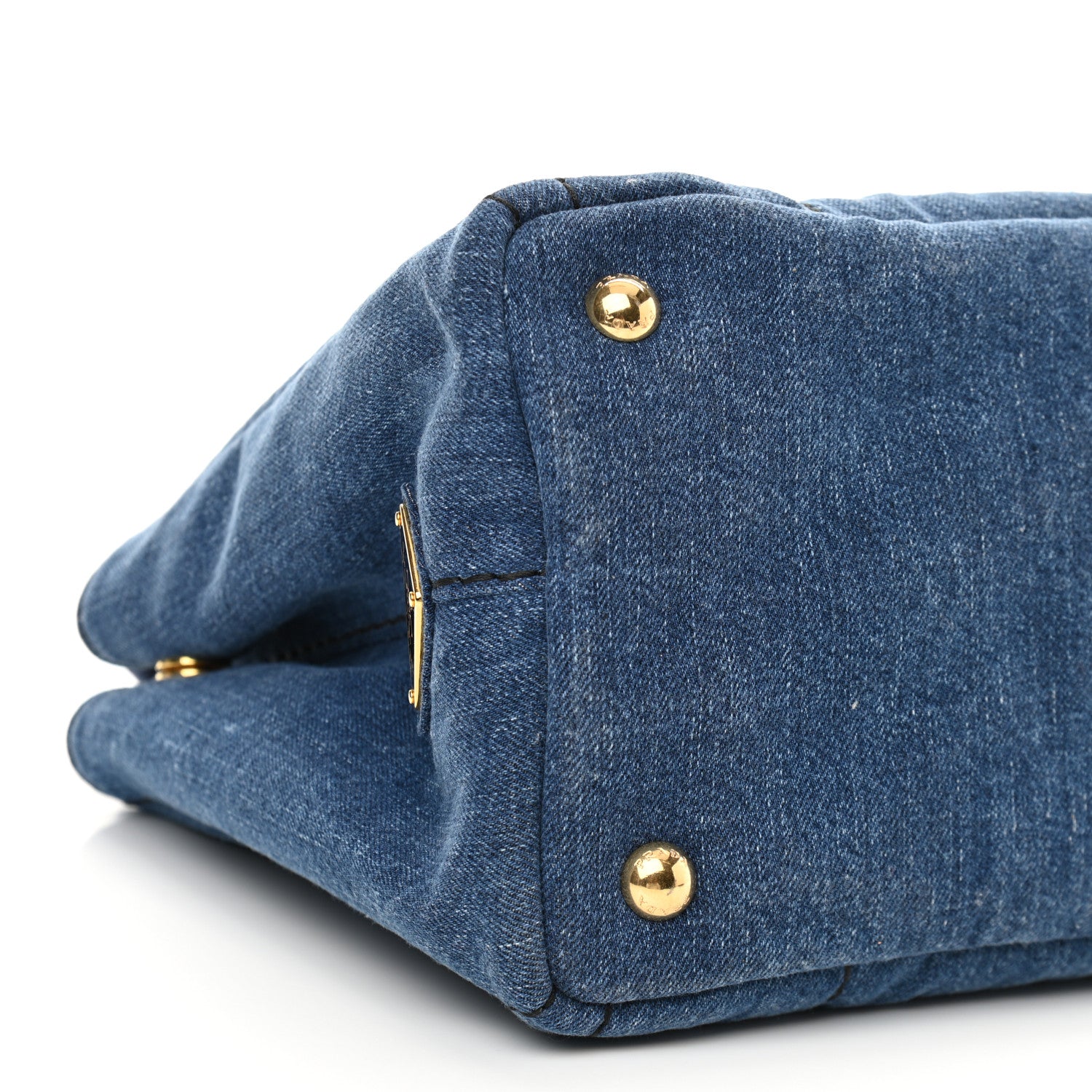 Prada Denim Small Logo Tote Bleu 9 of 10