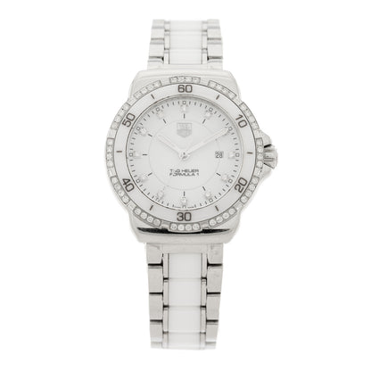 Tag Heuer Stainless Steel Ceramic Diamond 32mm Formula 1 Quartz Watch White WAH1313 1 of 5