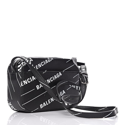 Balenciaga Calfskin Logo Print XS Everyday Camera Bag Black 3 of 9