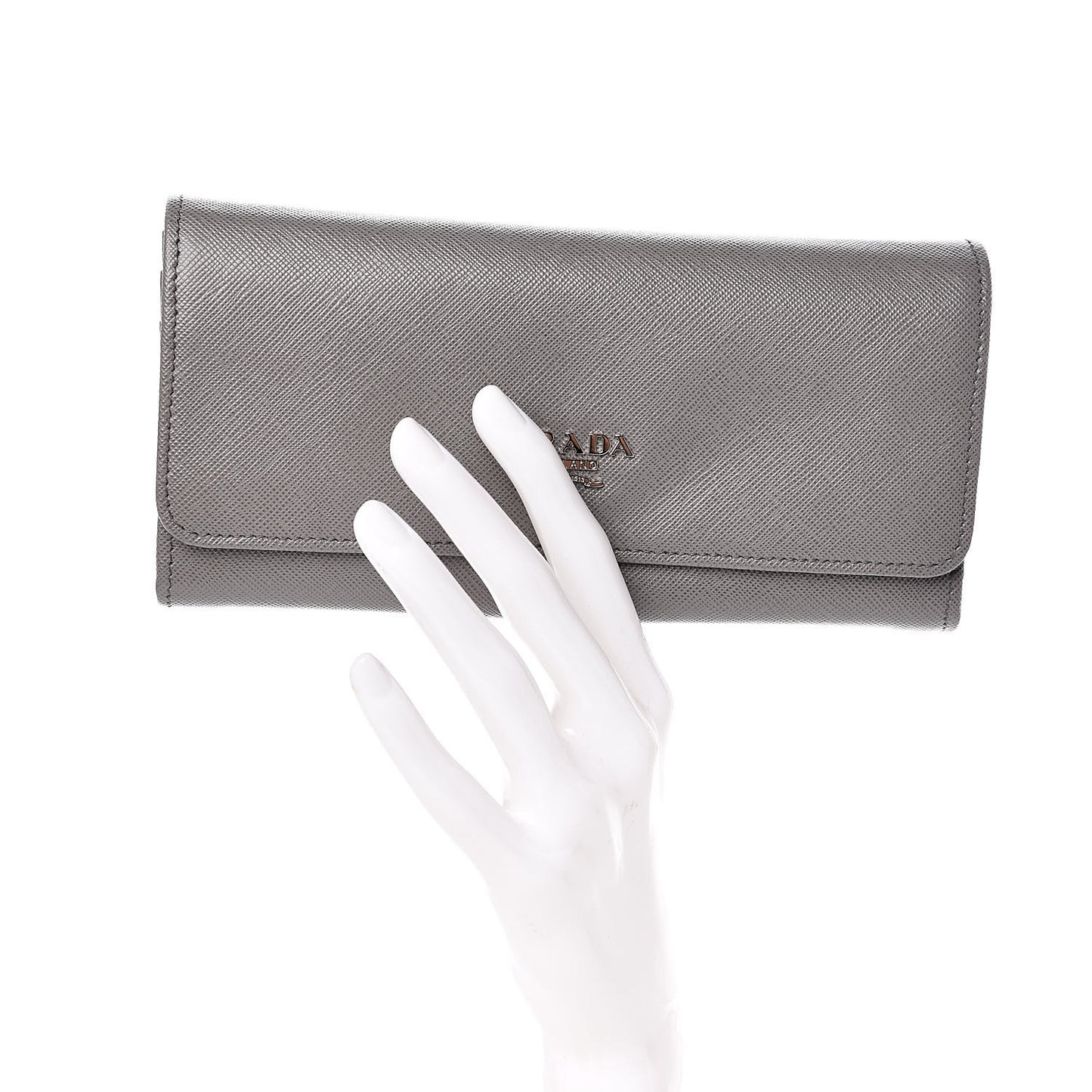 Saffiano Metal Continental Flap Wallet Marmo