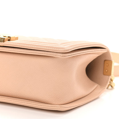 Chanel Caviar Quilted Medium Boy Flap Beige 9 of 9