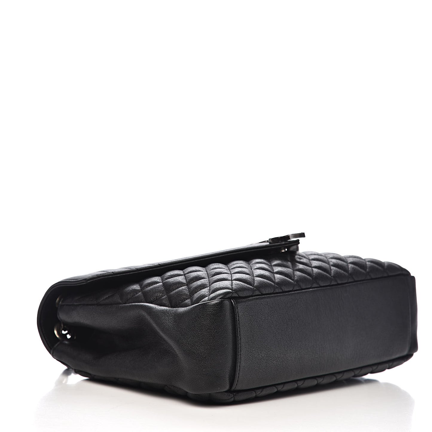 Calfskin Mixed Matelasse Triquilt Large Monogram Satchel Black