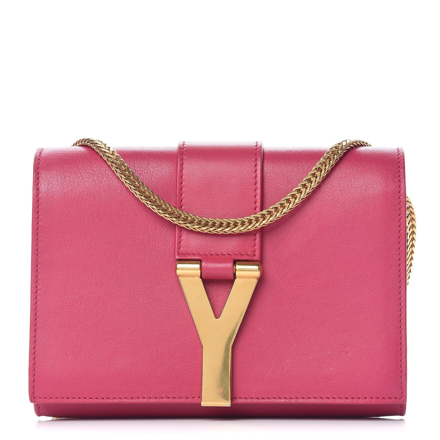 Calfskin Small Classic Y Satchel Bubblegum