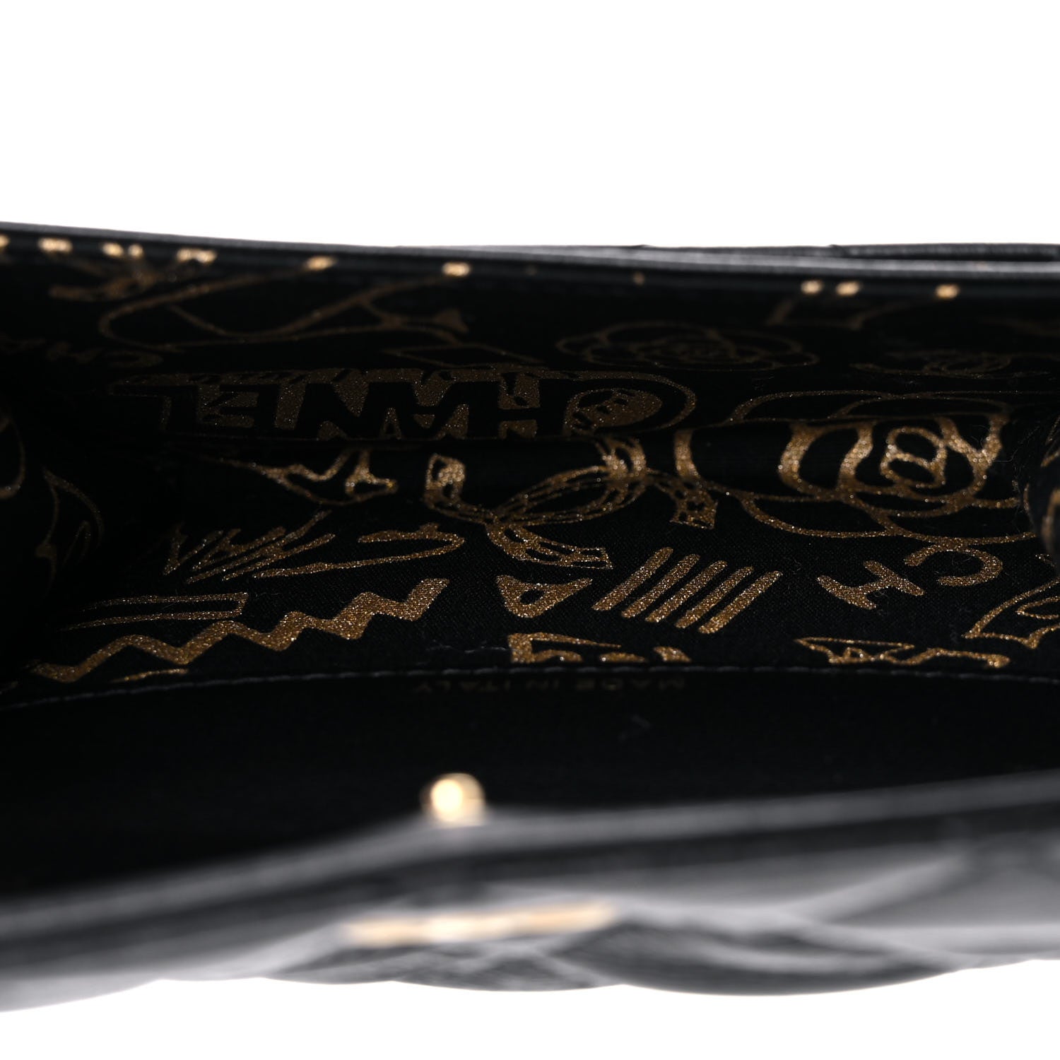 Chanel Lambskin Quilted Small Graffiti Compact Wallet Black 5 of 8