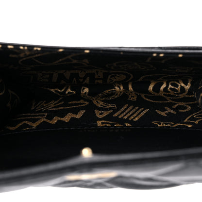 Chanel Lambskin Quilted Small Graffiti Compact Wallet Black 5 of 8