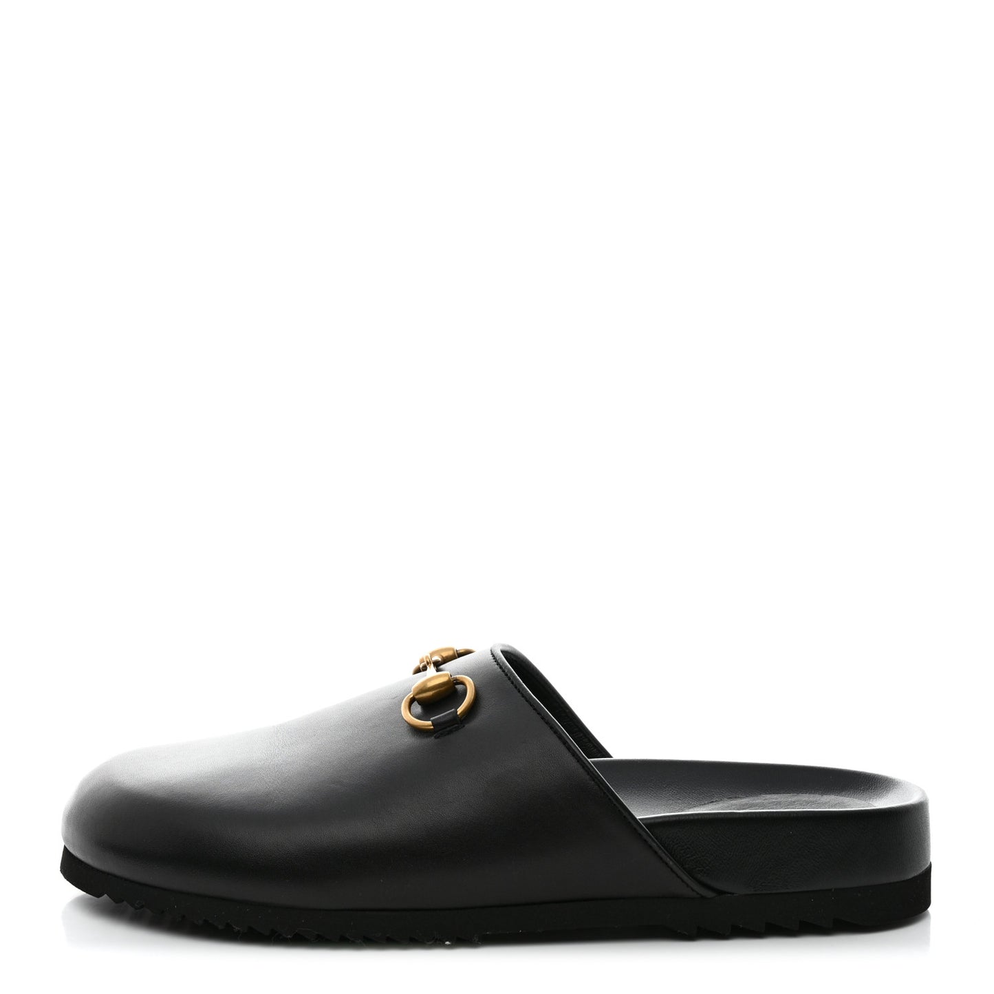 Jakarta Calfskin Womens Horsebit Slippers 40.5 Black