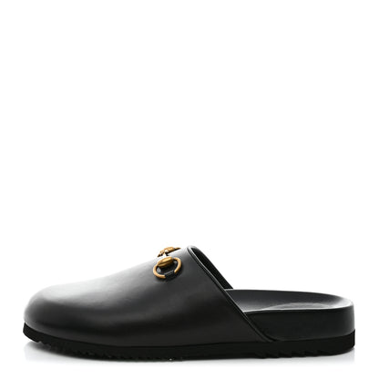 Gucci Jakarta Calfskin Womens Horsebit Slippers 40.5 Black 1 of 8