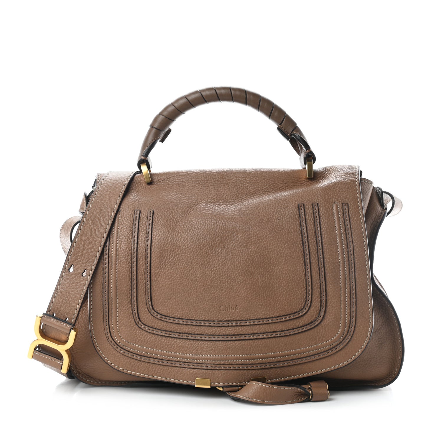 Calfskin Medium Marcie Top Handle Bag Nut