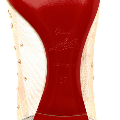 Christian Louboutin Crystal Strass Follies Flats 37 Silver 8 of 9