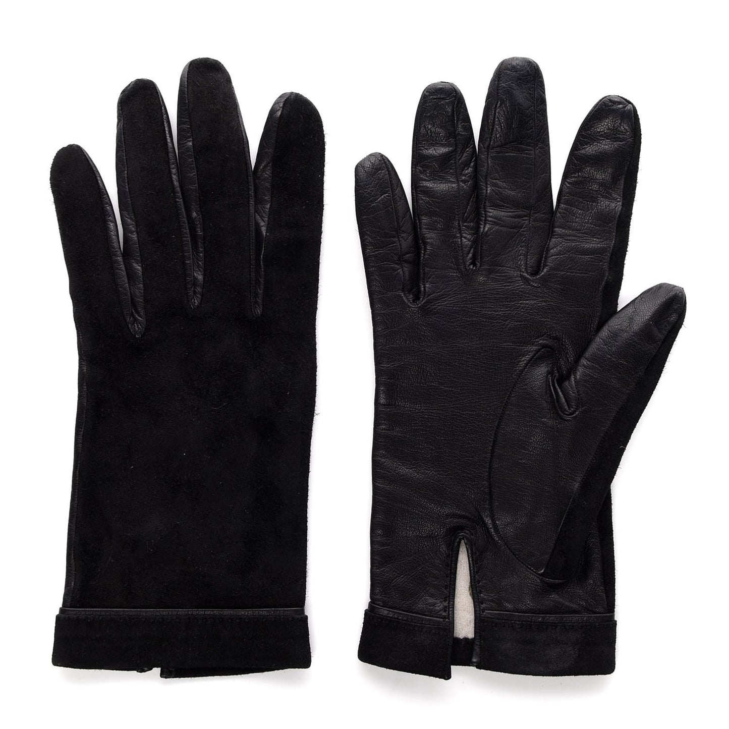 Suede Lambskin Gloves 7.5 Black