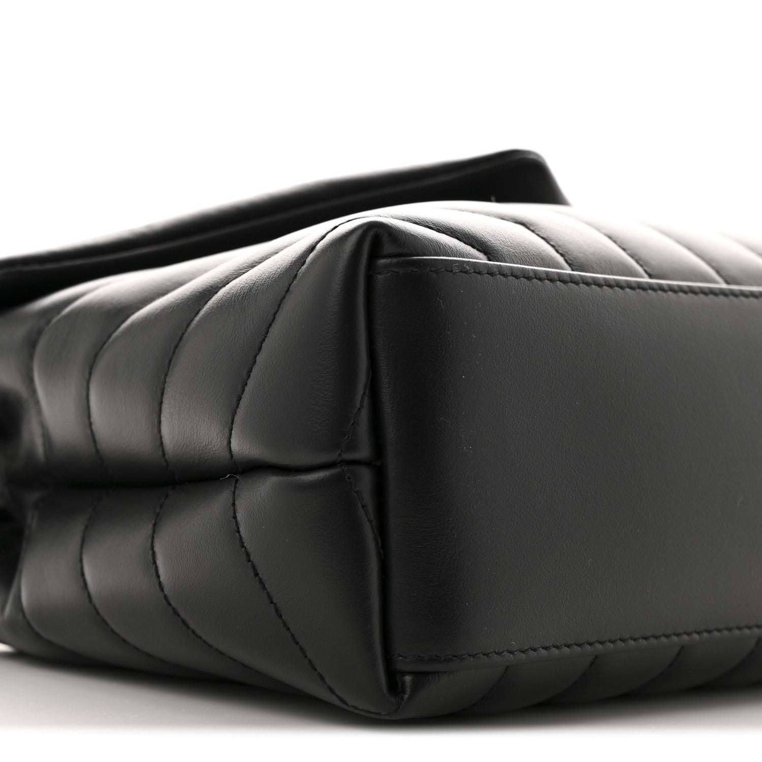Saint Laurent Calfskin Y Quilted Monogram Monochrome Small Loulou Chain Satchel Black 10 of 13