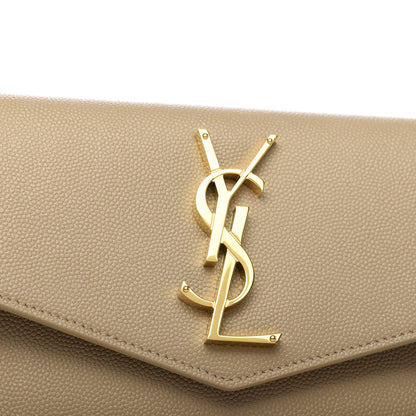 Saint Laurent Grain De Poudre Uptown Pouch Dark Beige 7 of 7