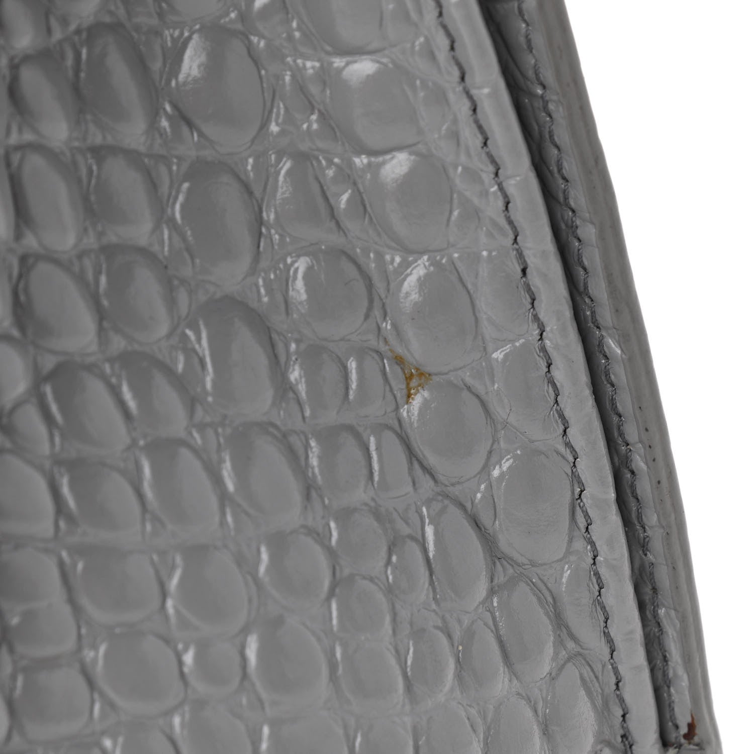 Balenciaga Shiny Calfskin Crocodile Embossed Medium Hourglass Top Handle Bag Balenciaga Grey 13 of 17