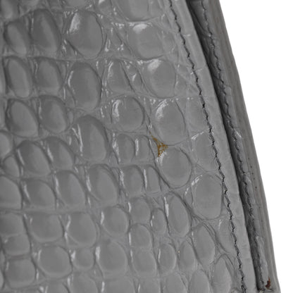 Balenciaga Shiny Calfskin Crocodile Embossed Medium Hourglass Top Handle Bag Balenciaga Grey 13 of 17