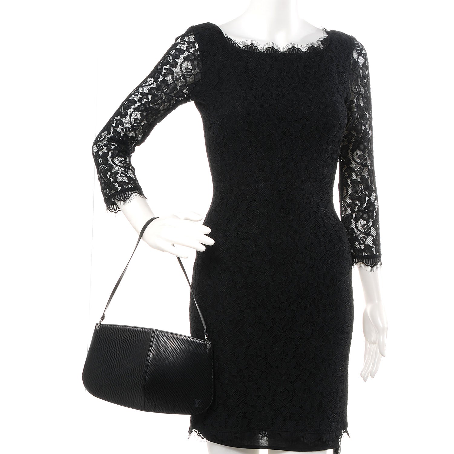 Louis Vuitton Epi Demi Lune Pochette Black 2 of 8