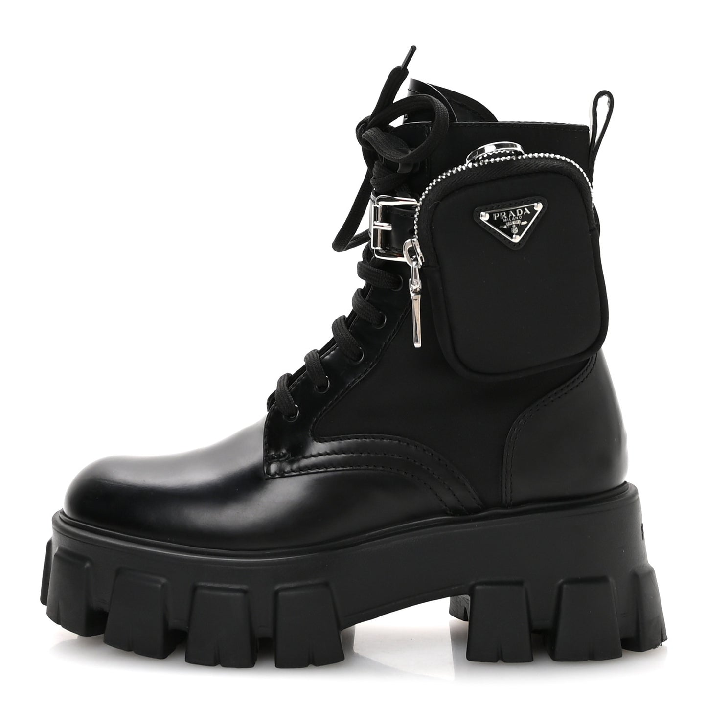 Spazzolato Rois Re-Nylon Metal Triangle Logo Monolith Pouch Pocket 55mm Boots 35.5 Black
