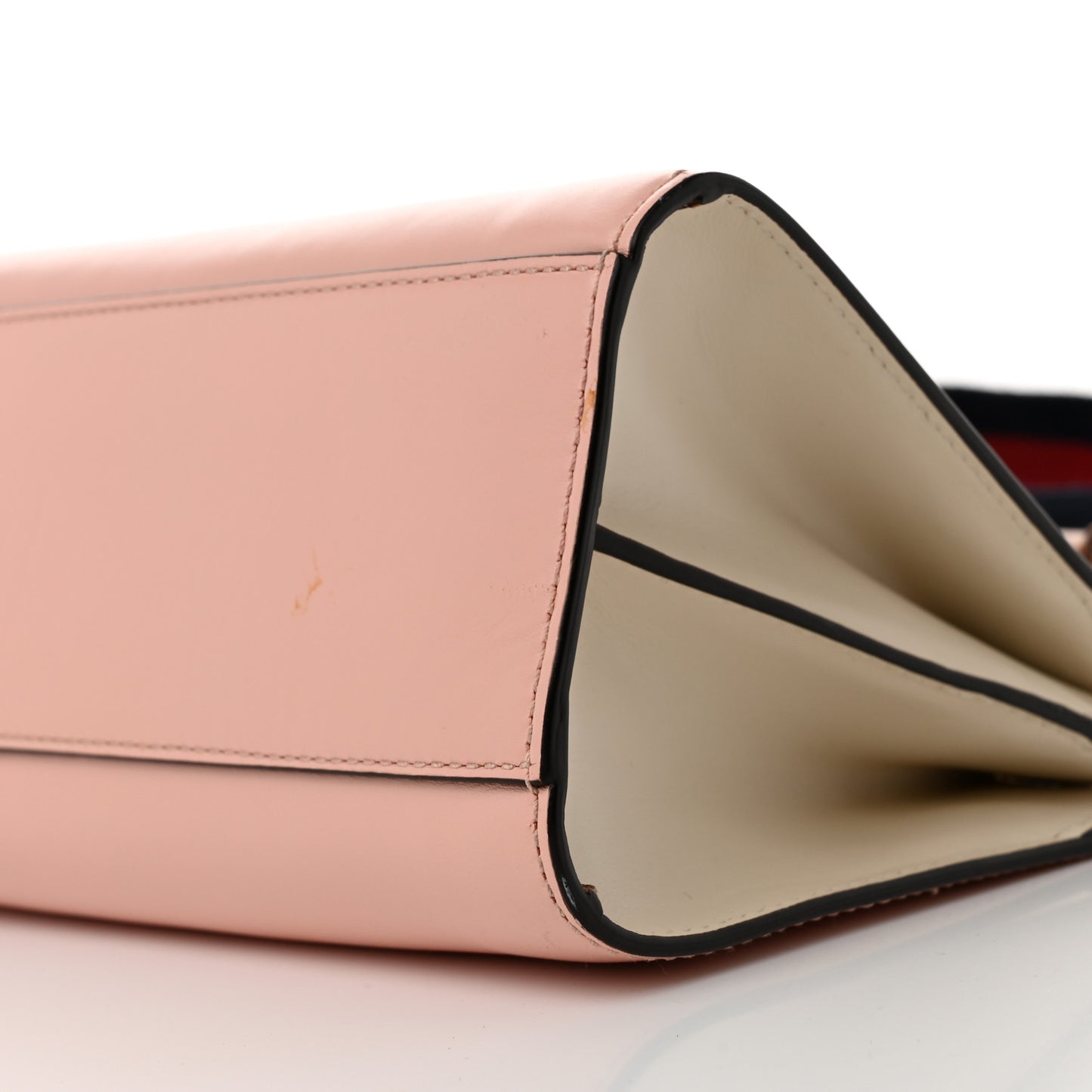 Nappa Bamboo Web Mini Nymphaea Top Handle Bag Perfect Pink Mystic White