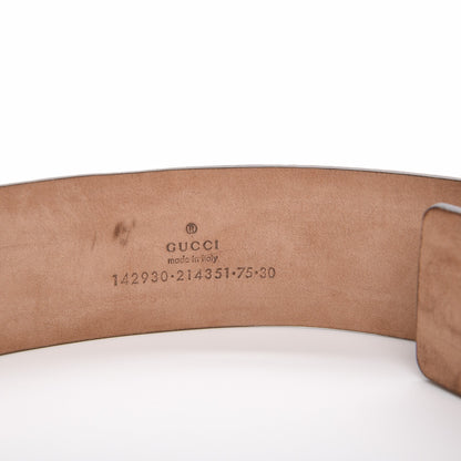 Gucci GG Supreme Monogram Niagara Lux Calfskin Interlocking G 40mm Belt 75 30 Beige Ebony Cocoa 3 of 5