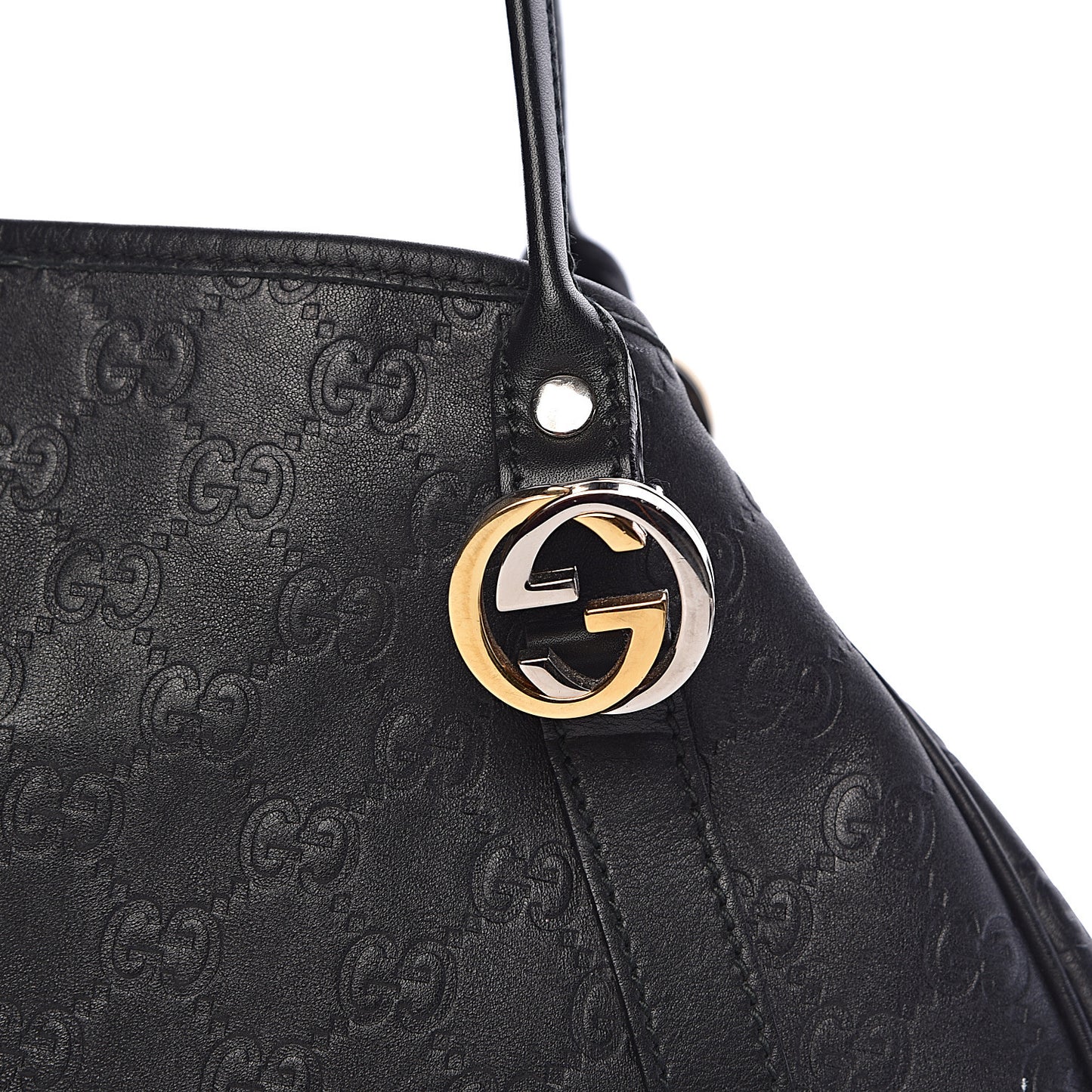 Guccissima Medium GG Twins Shoulder Bag Black