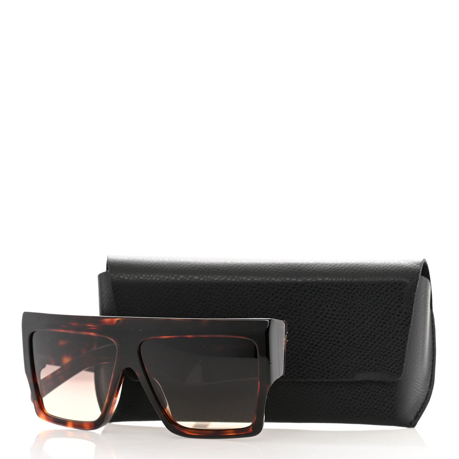 Celine Acetate Flat Top Rectangular Sunglasses CL400921 Dark Havana 7 of 7