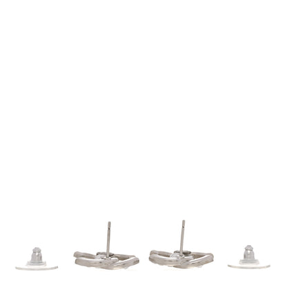 Chanel Baguette Crystal CC Earrings Silver 3 of 5