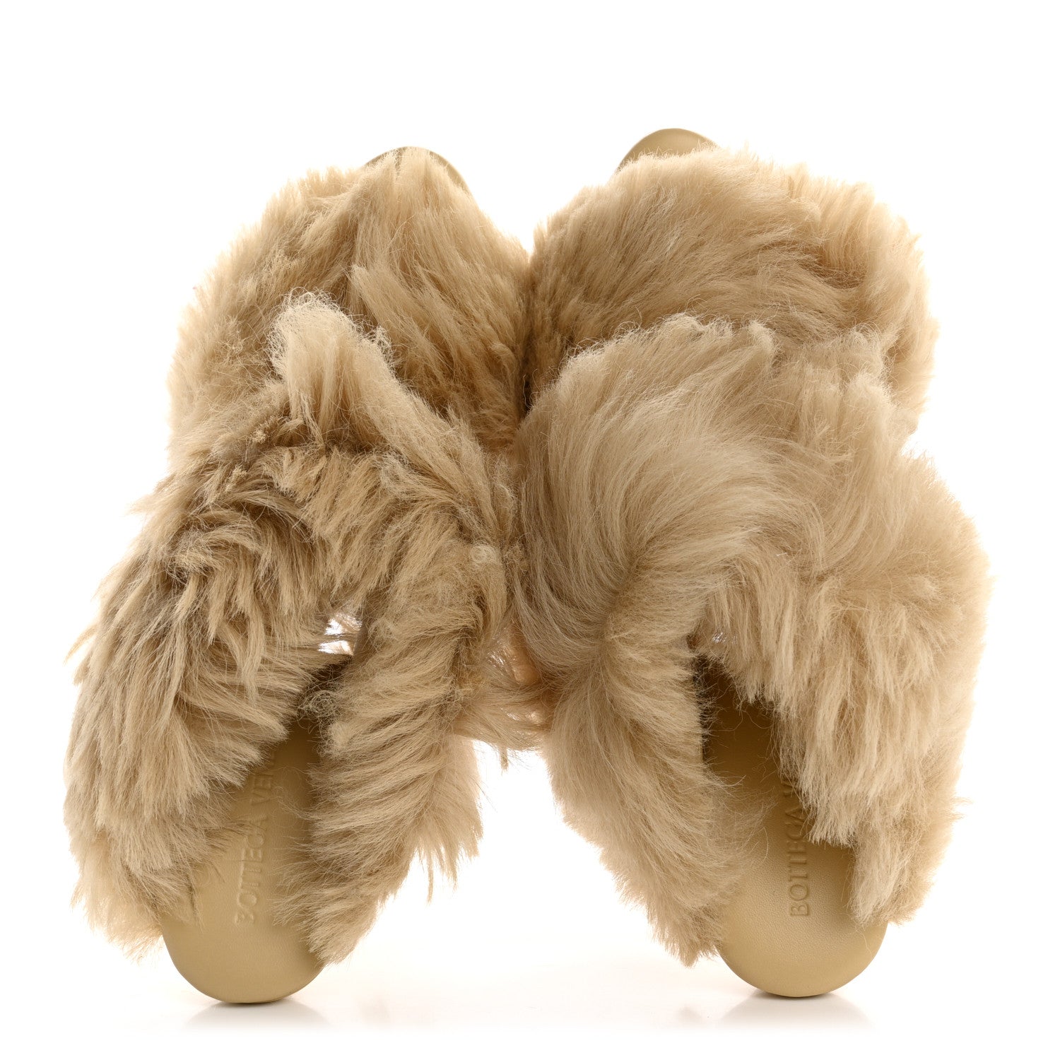Bottega Veneta Shearling Curve Soft Poodle Slide Sandals 39