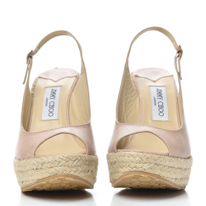 Jimmy Choo Nappa Polar Slingback Espadrille Wedges 39 Nude 2 of 14